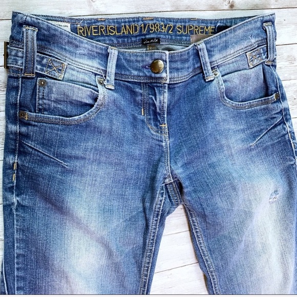 *SOLD*River Island Raw Hem Distressed Jeans - Picture 2 of 8